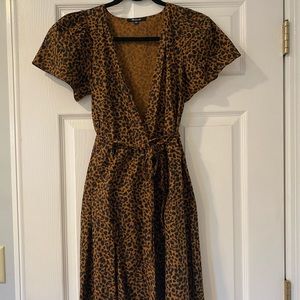 Madewell Leopard Wrap Mini Dress XXS